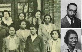 Left: Teachers in the 1948 Herring Street School yearbook. Center: Charles M. Clayton, Sara T. Blackmon, Albert J. Martin.