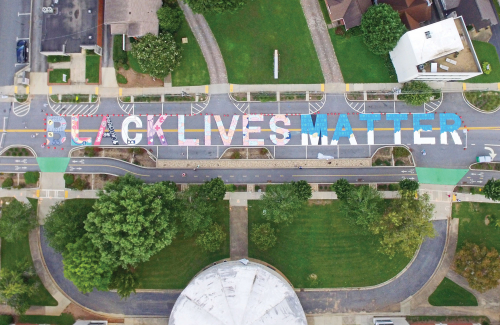 Black Lives Matter Street Painting in Downtown Decatur, Georgia