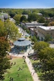 Aerial shot of a park in Decatur