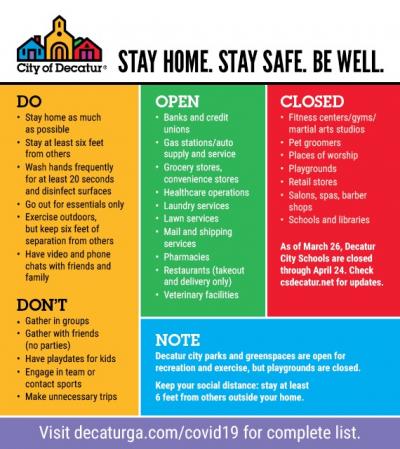 Stay at Home Order Essential and Non-Essential Activities and Businesses Graphic